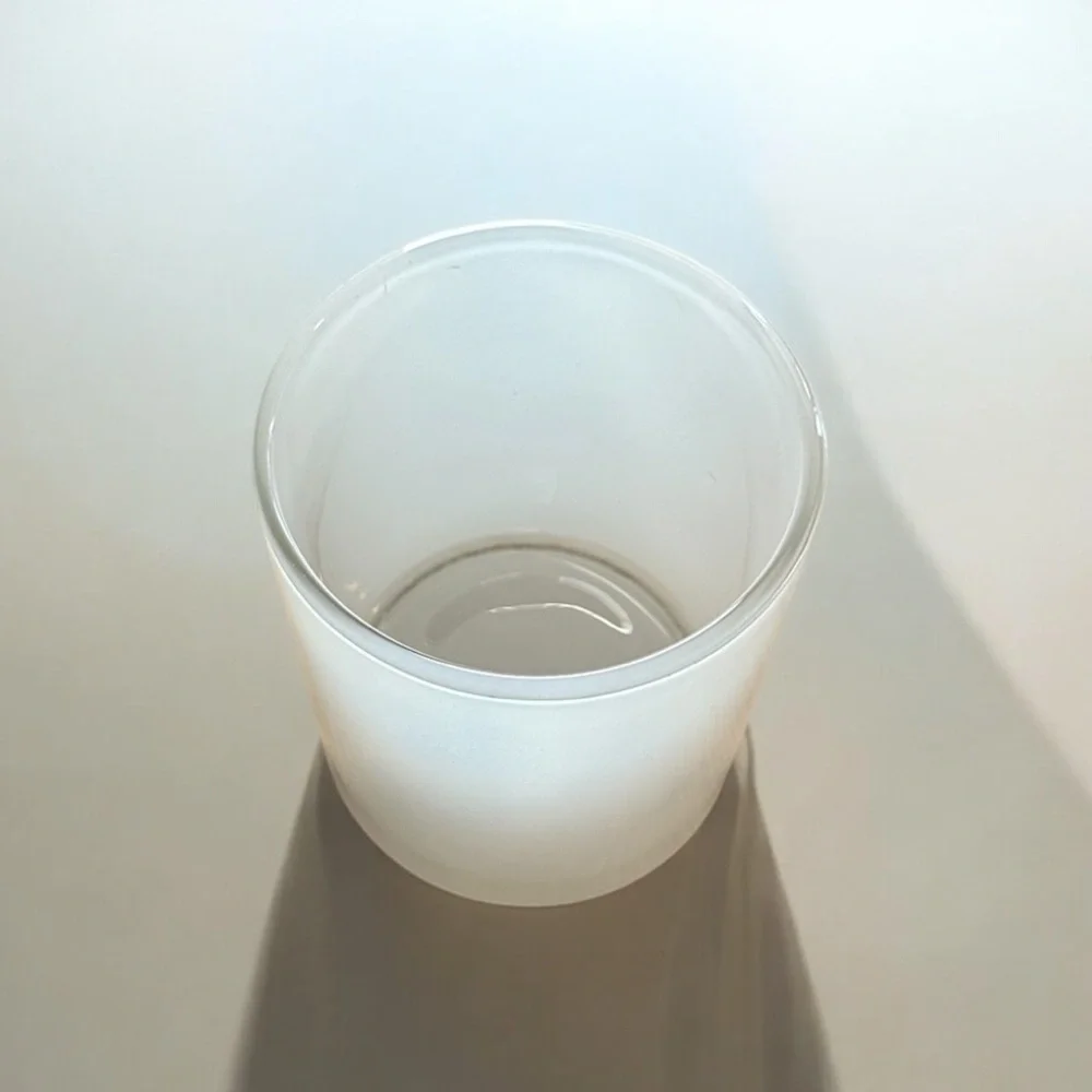 Glossy White Glass Cylinder Jar 3in tall, 2.5in diameter